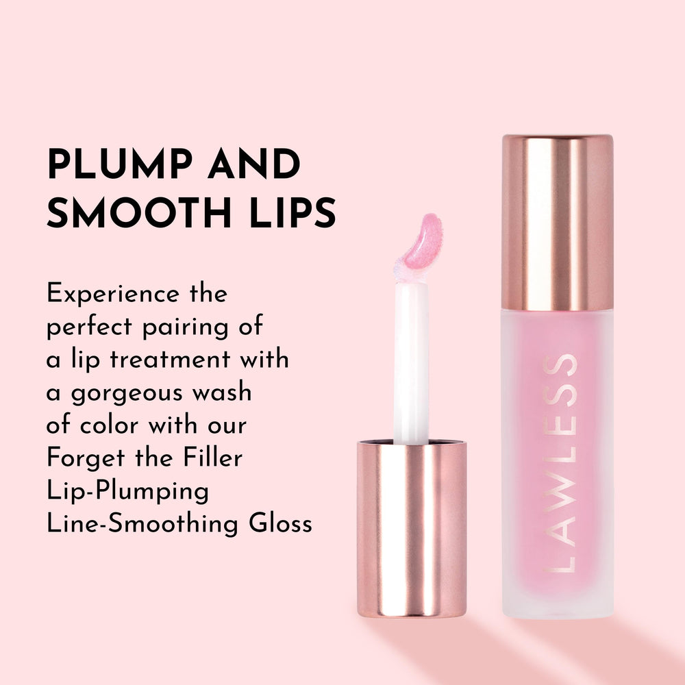 Lawless Brillo labial voluminizante Fresa Pastel, empaque compacto para llevar en bolso.