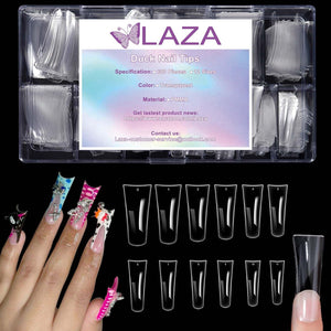 Puntas de uñas pato largas y claras para arte de uñas preciso