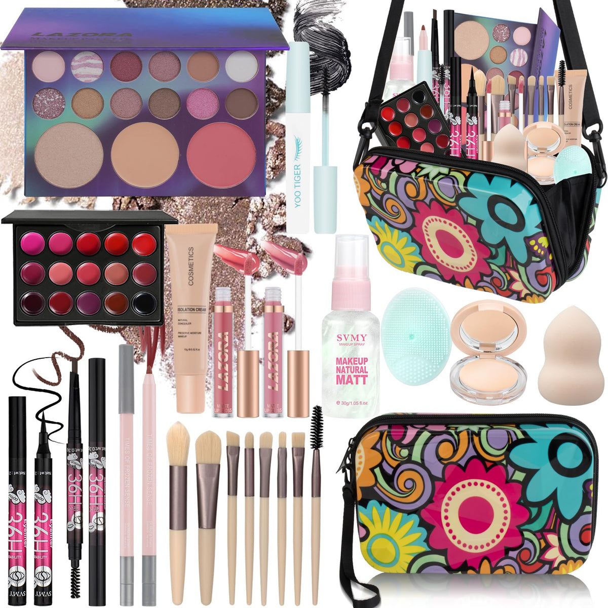 Lazora: conjunto de maquillaje para adolescentes con paleta para looks versátiles.