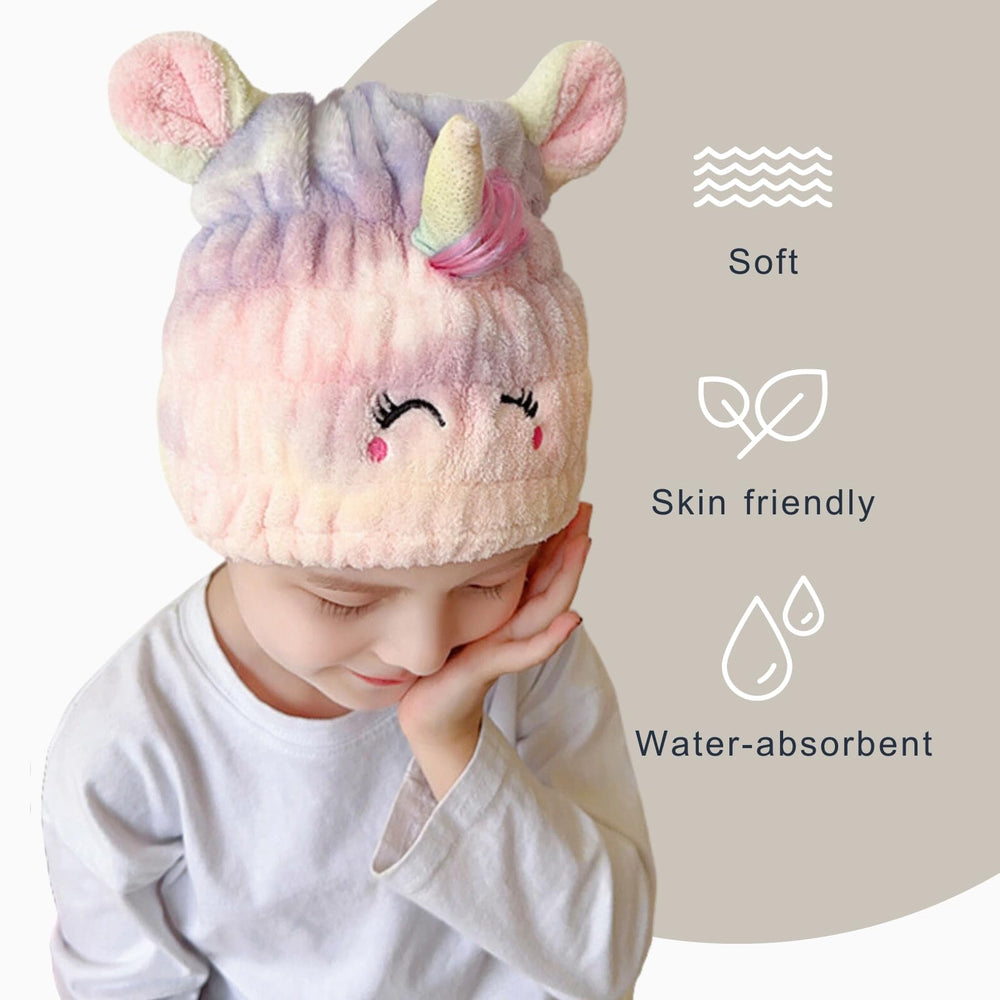 LCBD Capucha de microfibra para secado rápido y seguro del cabello infantil