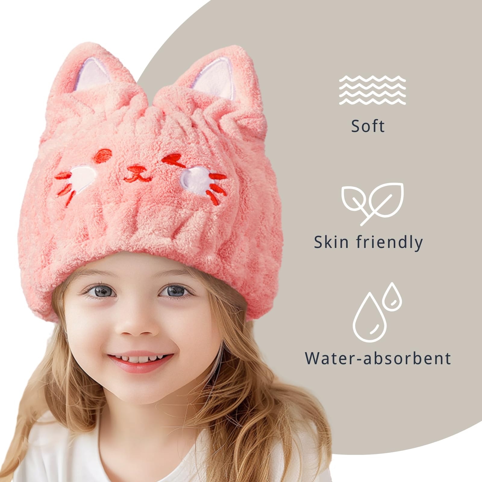 LCBD toalla de microfibra suave para cabello delicado de niños.