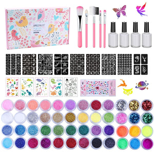 LCDGTJ kit de tatuajes temporales con brillos para fiestas