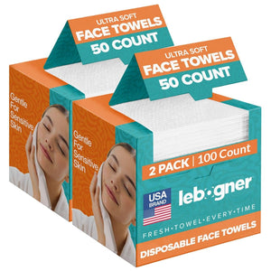 Lebogner toallitas faciales ultrasuaves en formato 10x12 para limpieza suave