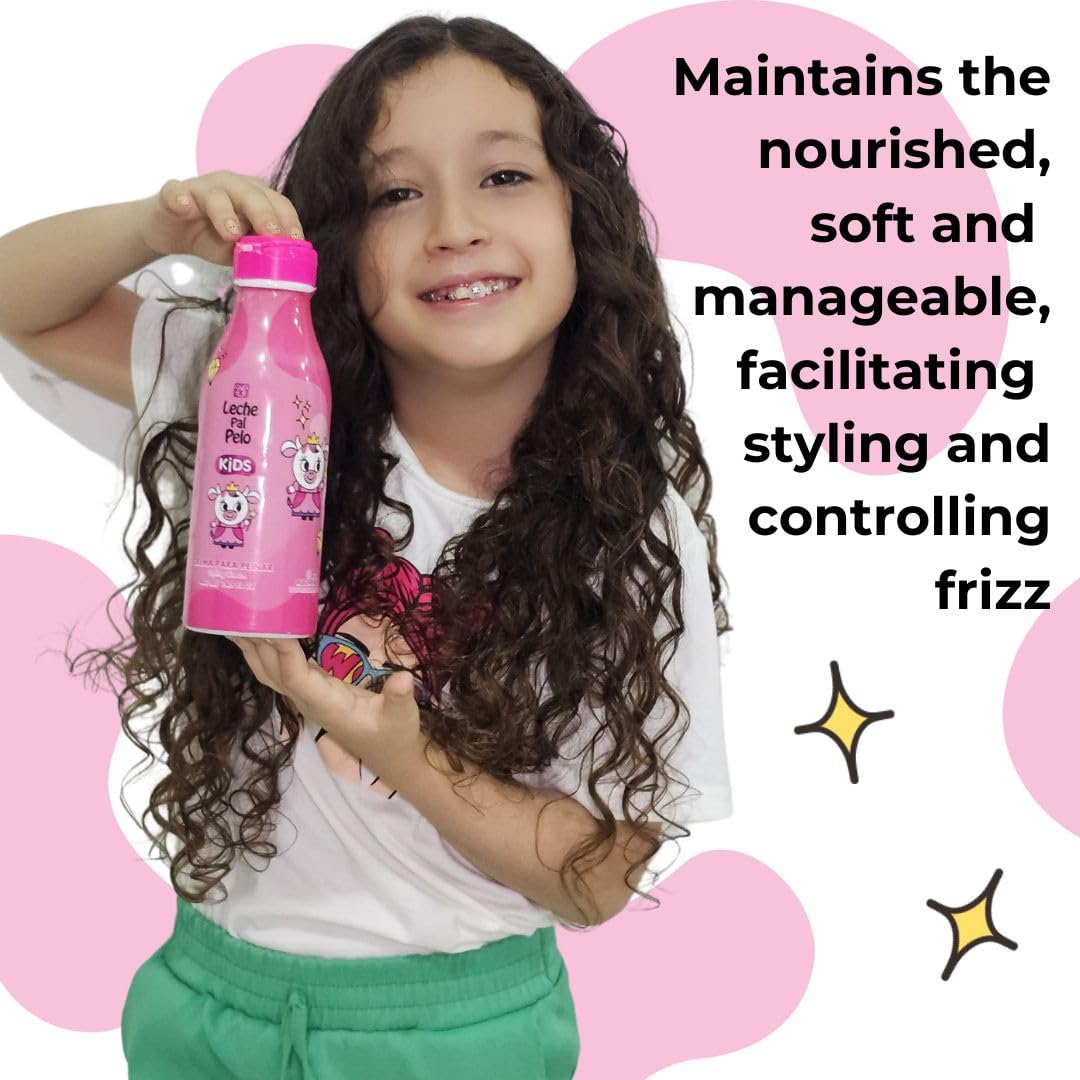 Leche Pal Pelo Kids Styling Cream, definición de rizos y brillo natural.