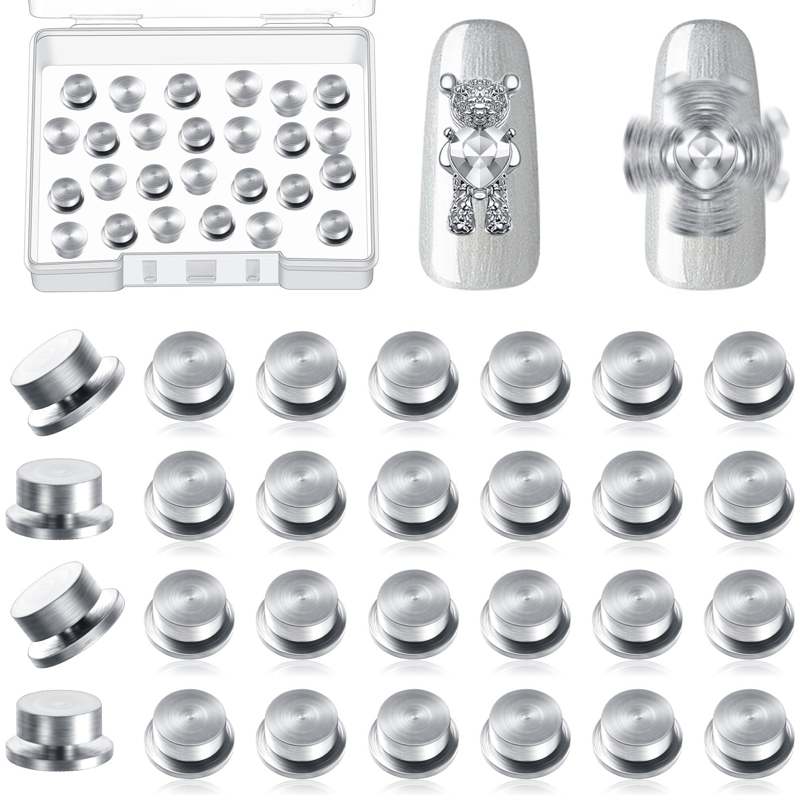 Leelosp dijes giratorios para uñas, conjunto de 30 piezas para manicura creativa.