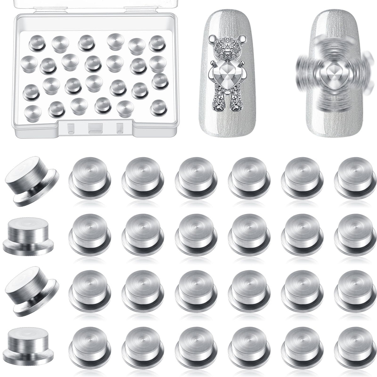 Leelosp dijes giratorios para uñas, conjunto de 30 piezas para manicura creativa.