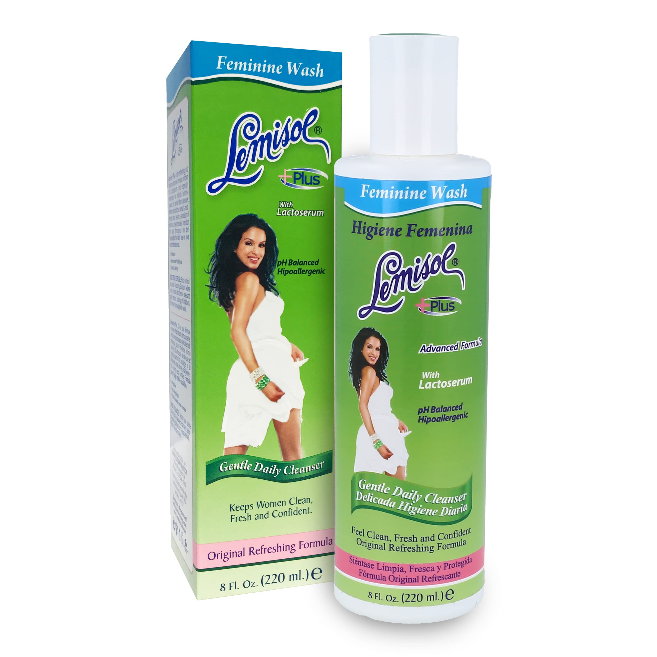 Lemisol limpiador diario suave, botella visible para uso diario.