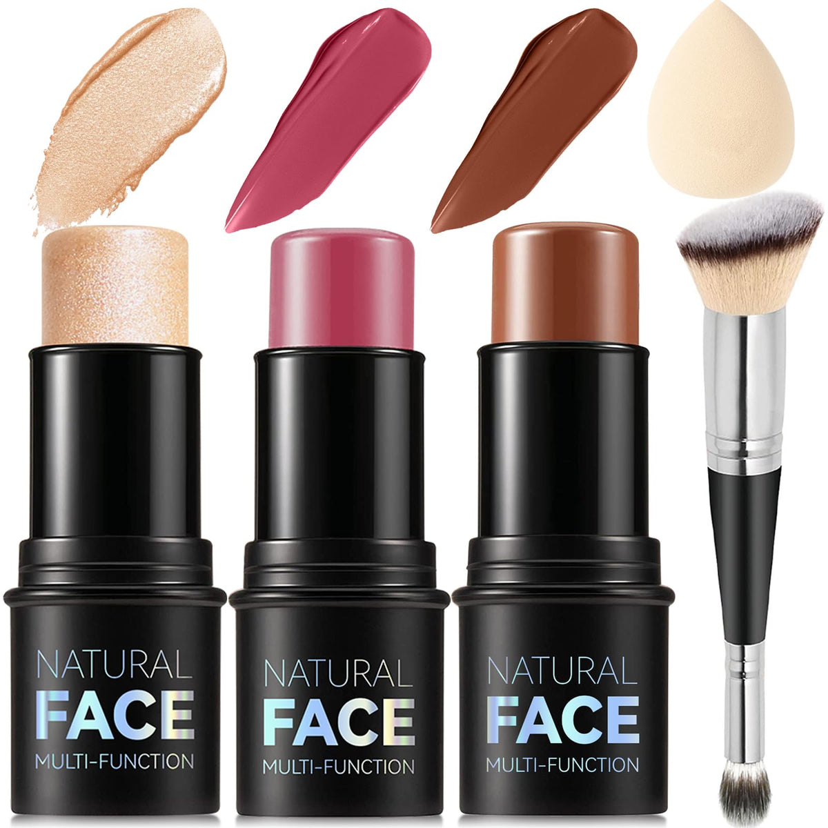 LemonSac Contour Stick Kit 3Piezas: kit completo para definir pómulos con tonos naturales.