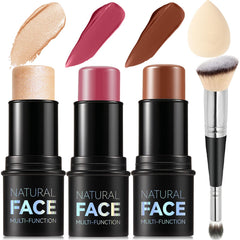 LemonSac Contour Stick Kit 3Piezas: kit completo para definir pómulos con tonos naturales.