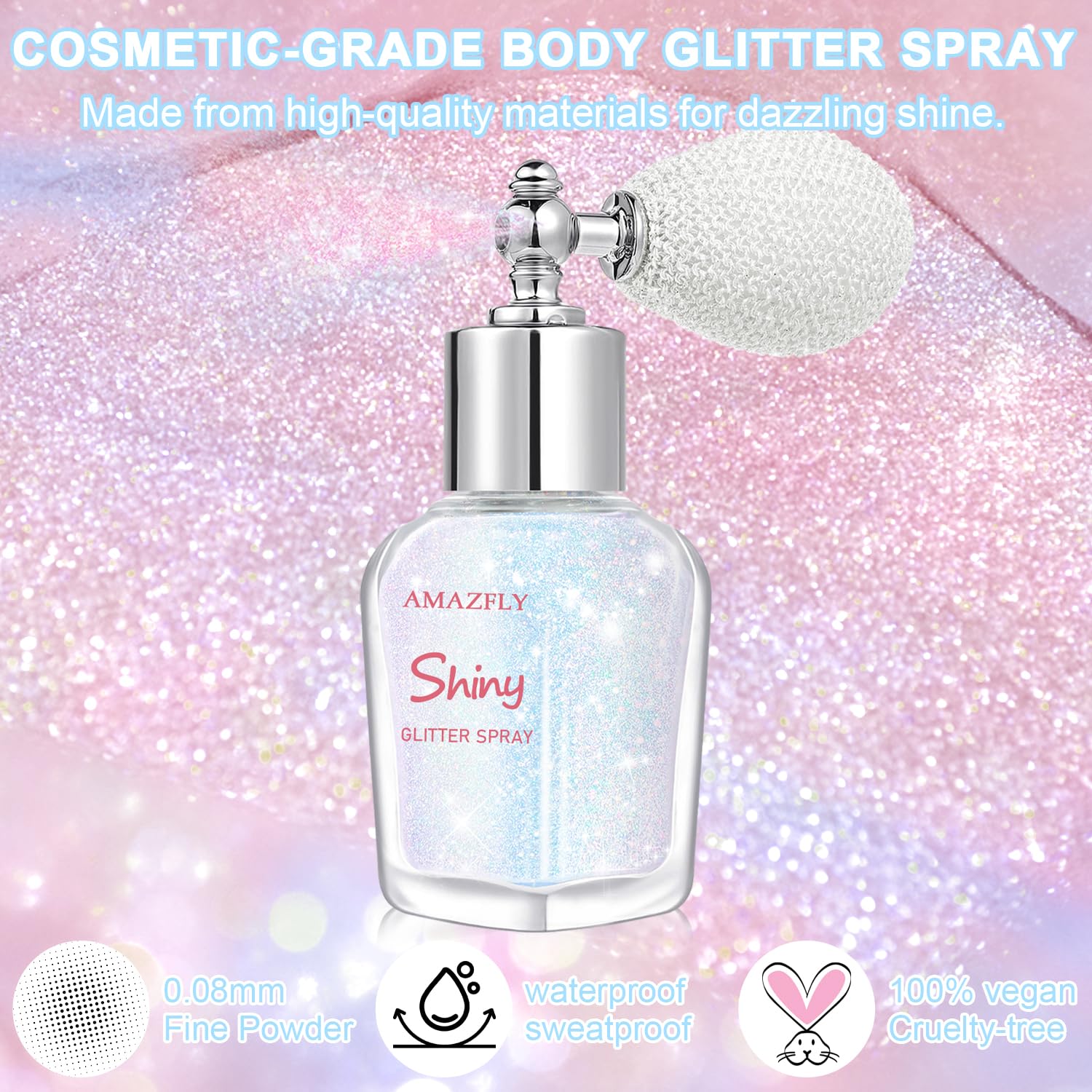 LemonSac polvo brillo rosa para piel: destellos duraderos para maquillaje y cuerpo.