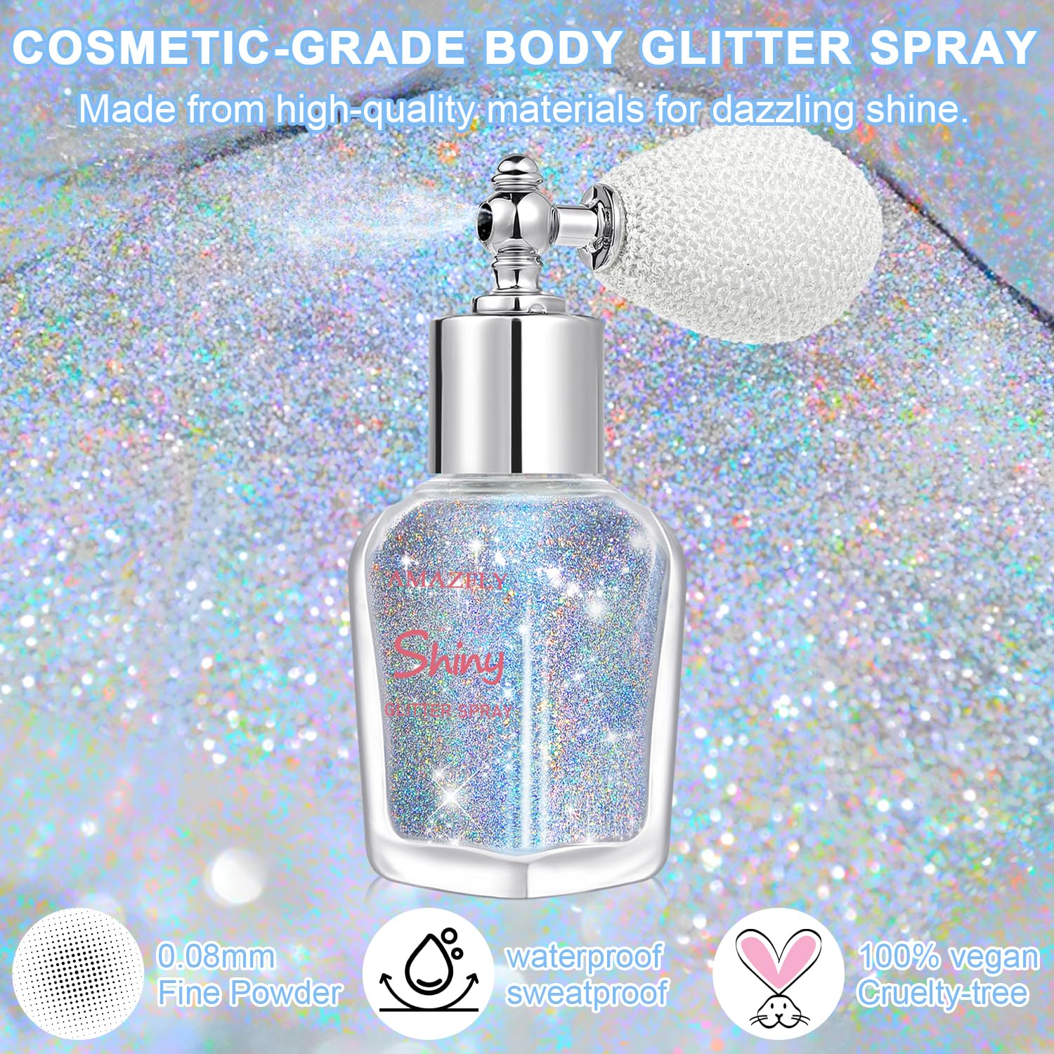 LemonSac spray brillo con efecto diamante para cara y cuerpo, aroma sutil.
