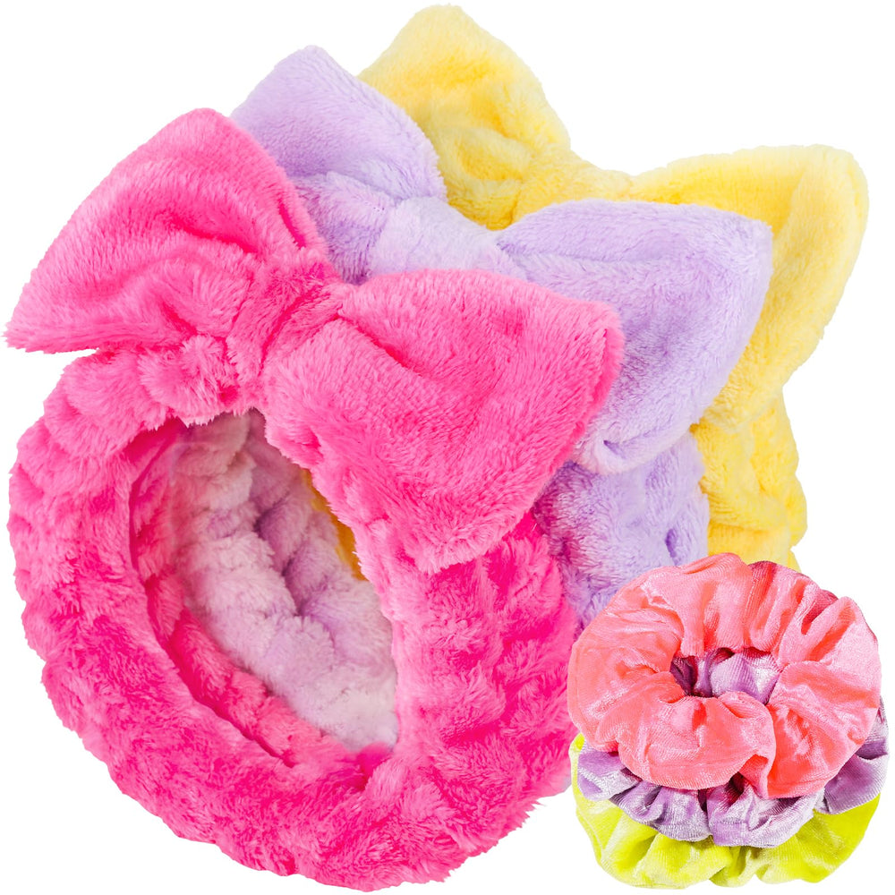 LEOBRO spa headbands rosa, absorben agua y mantienen el cabello fuera de la cara
