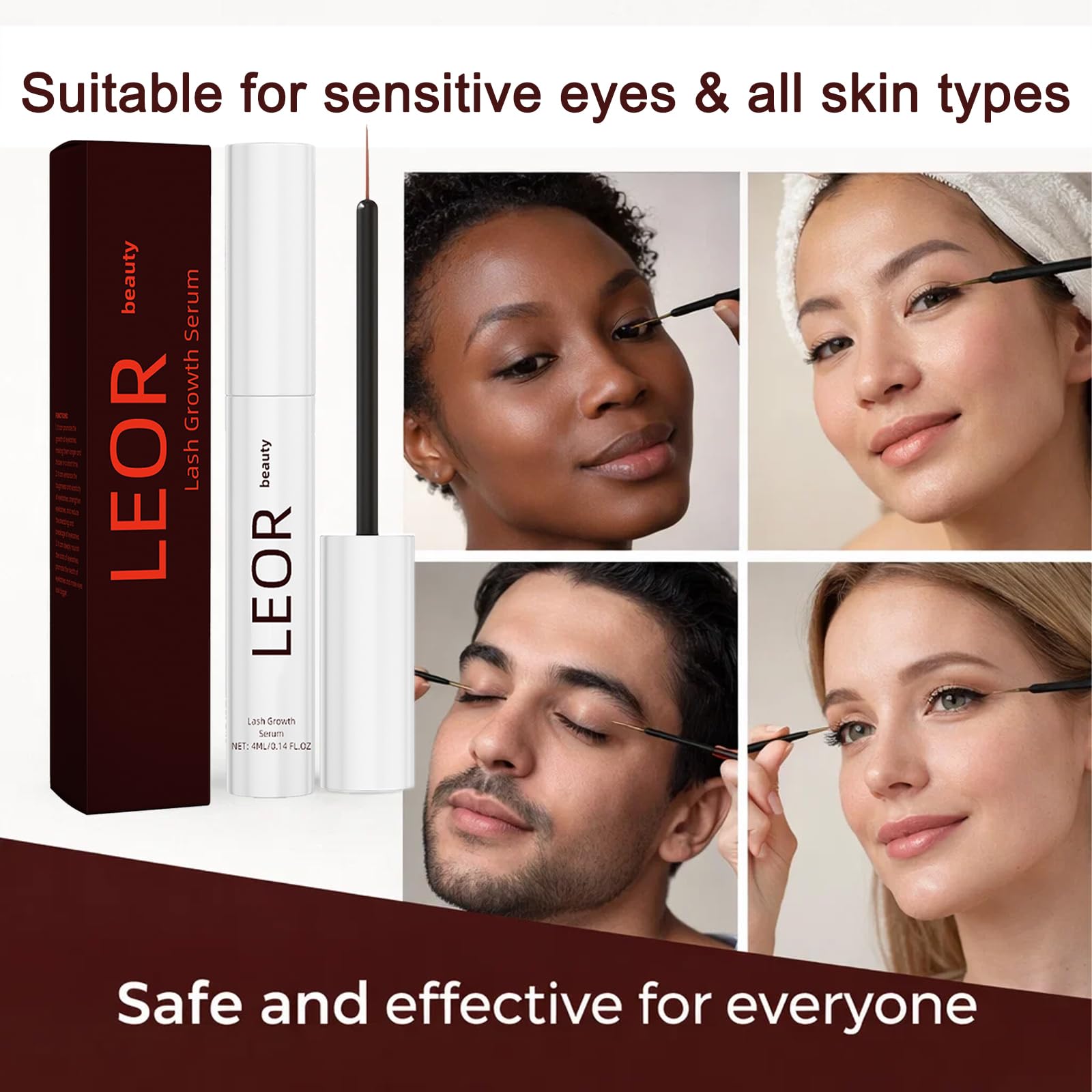 Leor Beauty serum de pestañas uso diario por la mañana y noche