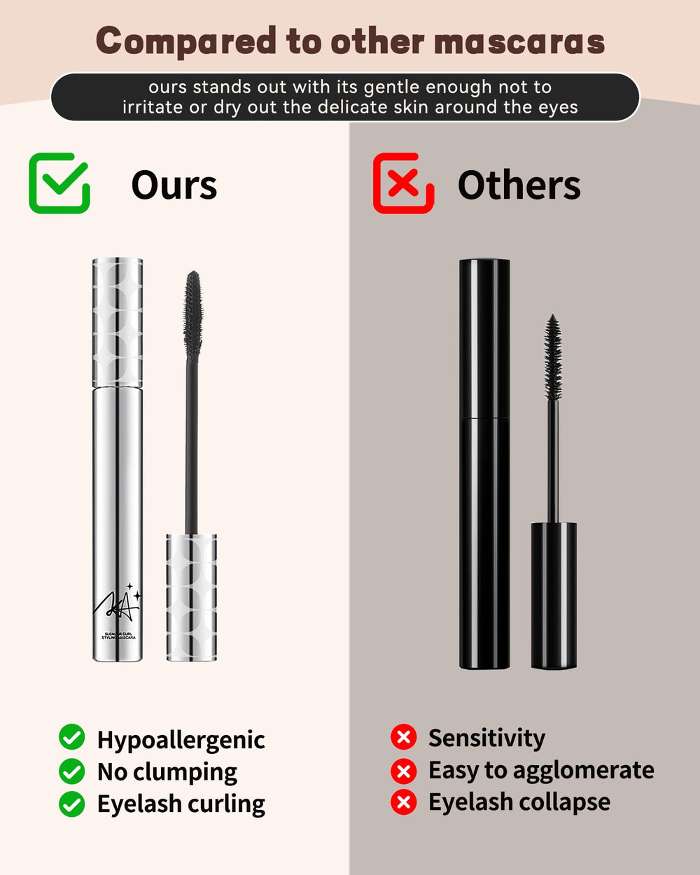 Lestpola Mascara desmaquillaje fácil sin dañar las pestañas.
