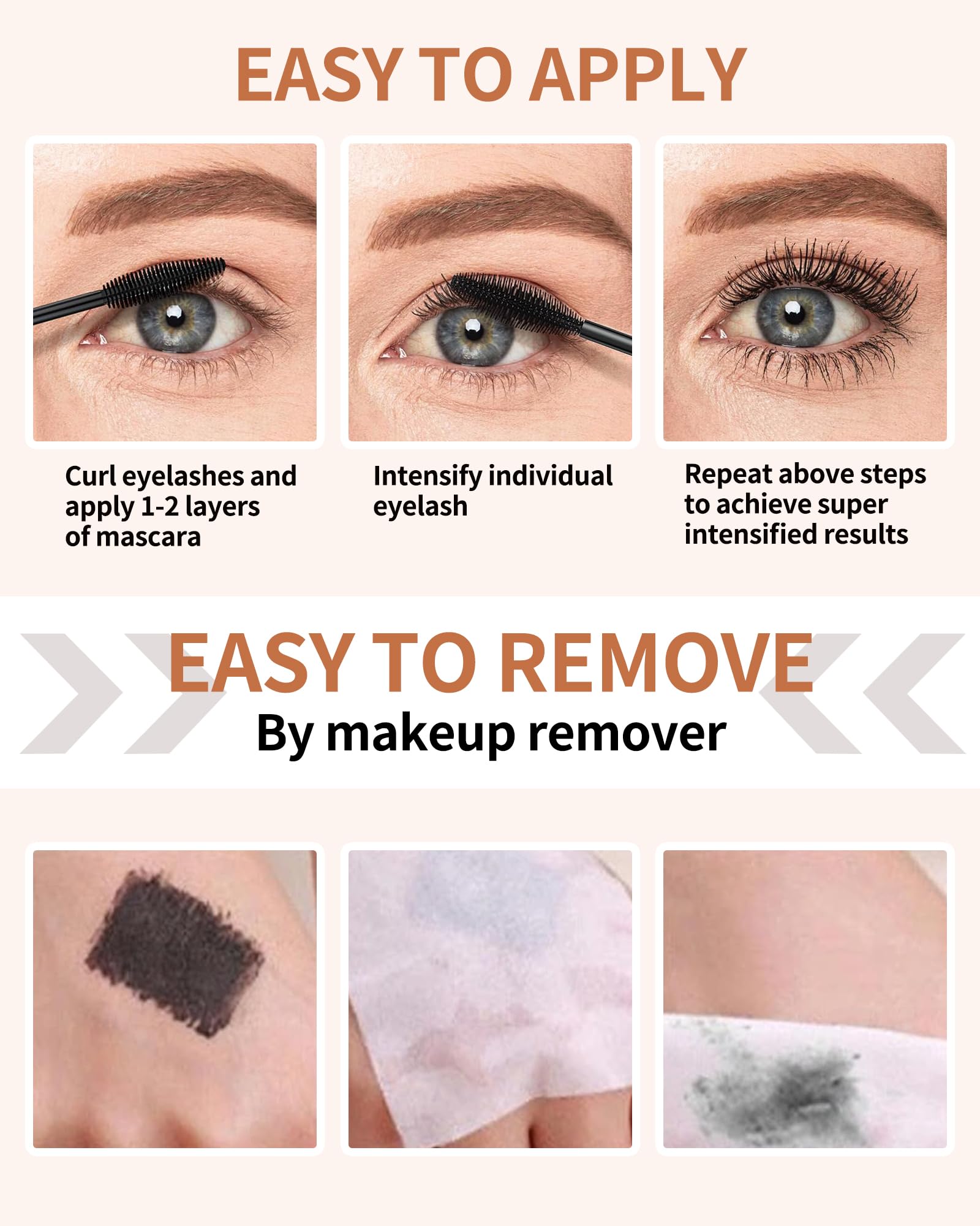 Lestpola Mascara efecto curva natural para mirada suave y natural.