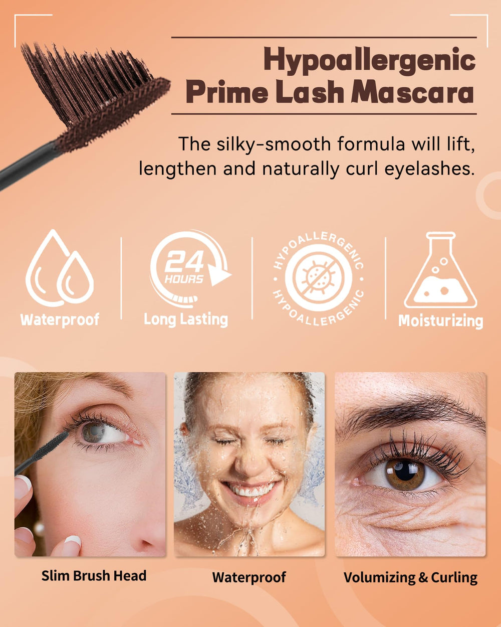 Lestpola Mascara hipoalergénica para ojos sensibles y uso diario.