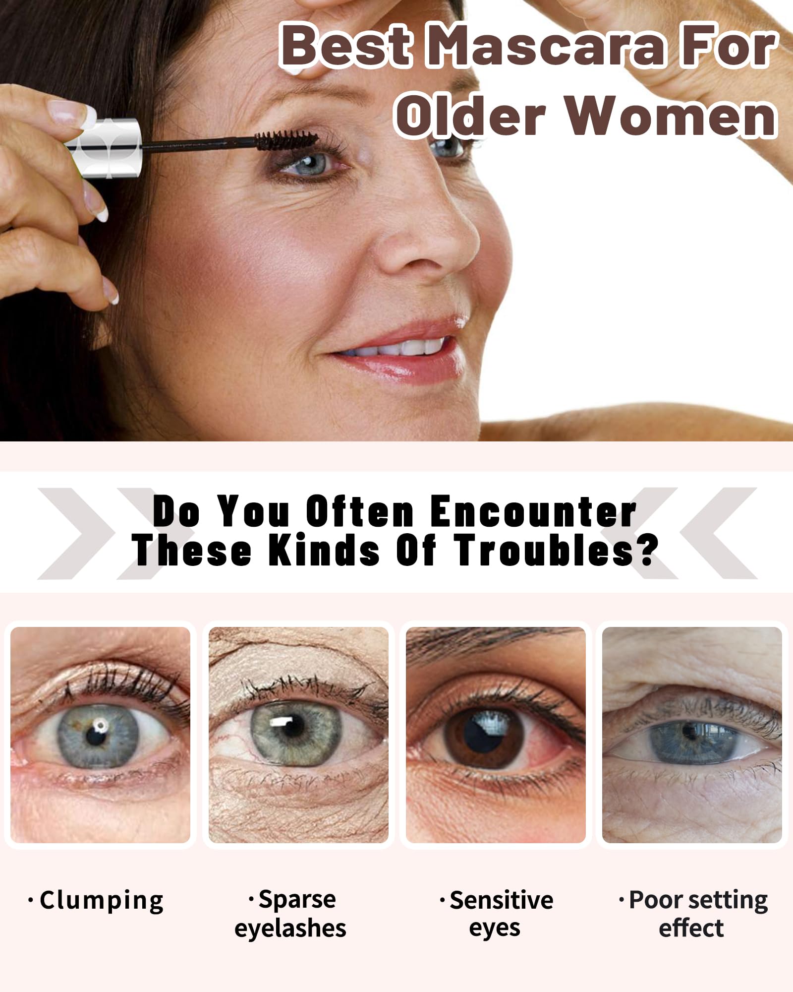 Lestpola Mascara resistente al agua para look duradero bajo lluvia o humedad.