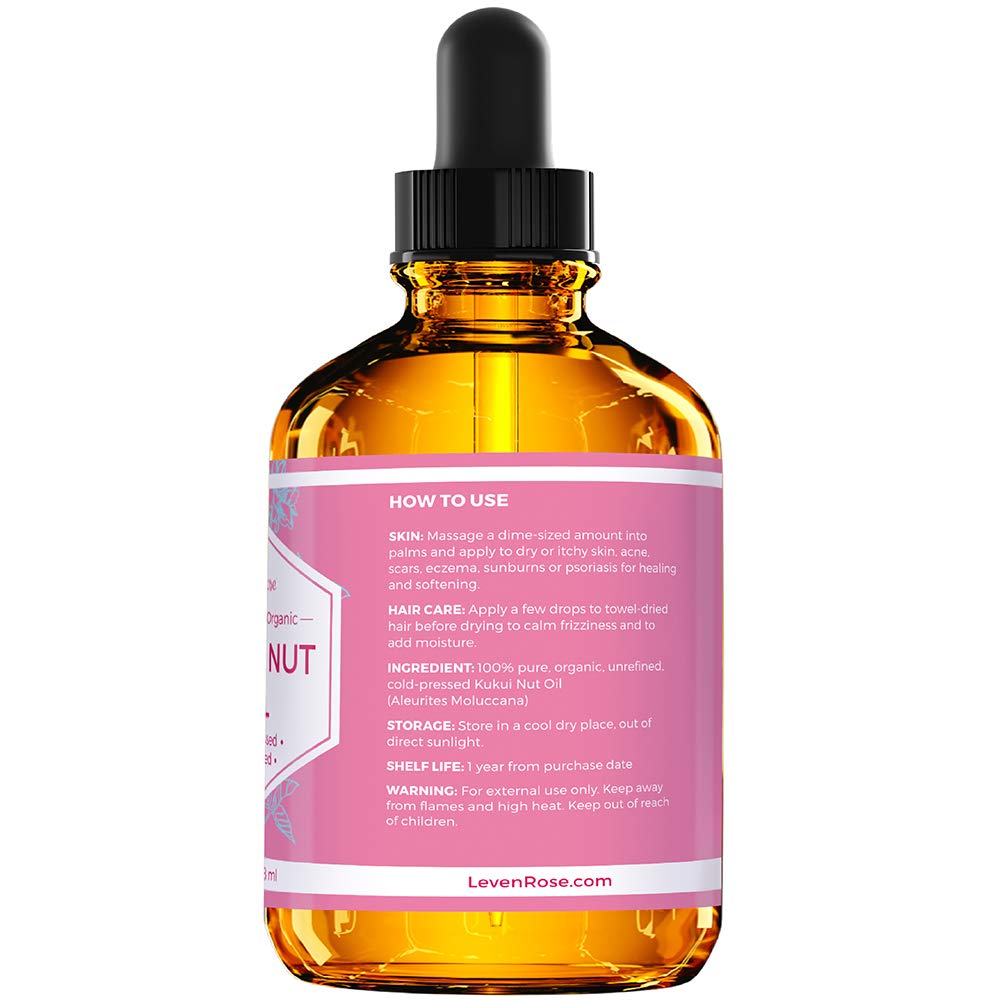 Cabello humedo con aceite Kukui Leven Rose para nutrir y reducir frizz
