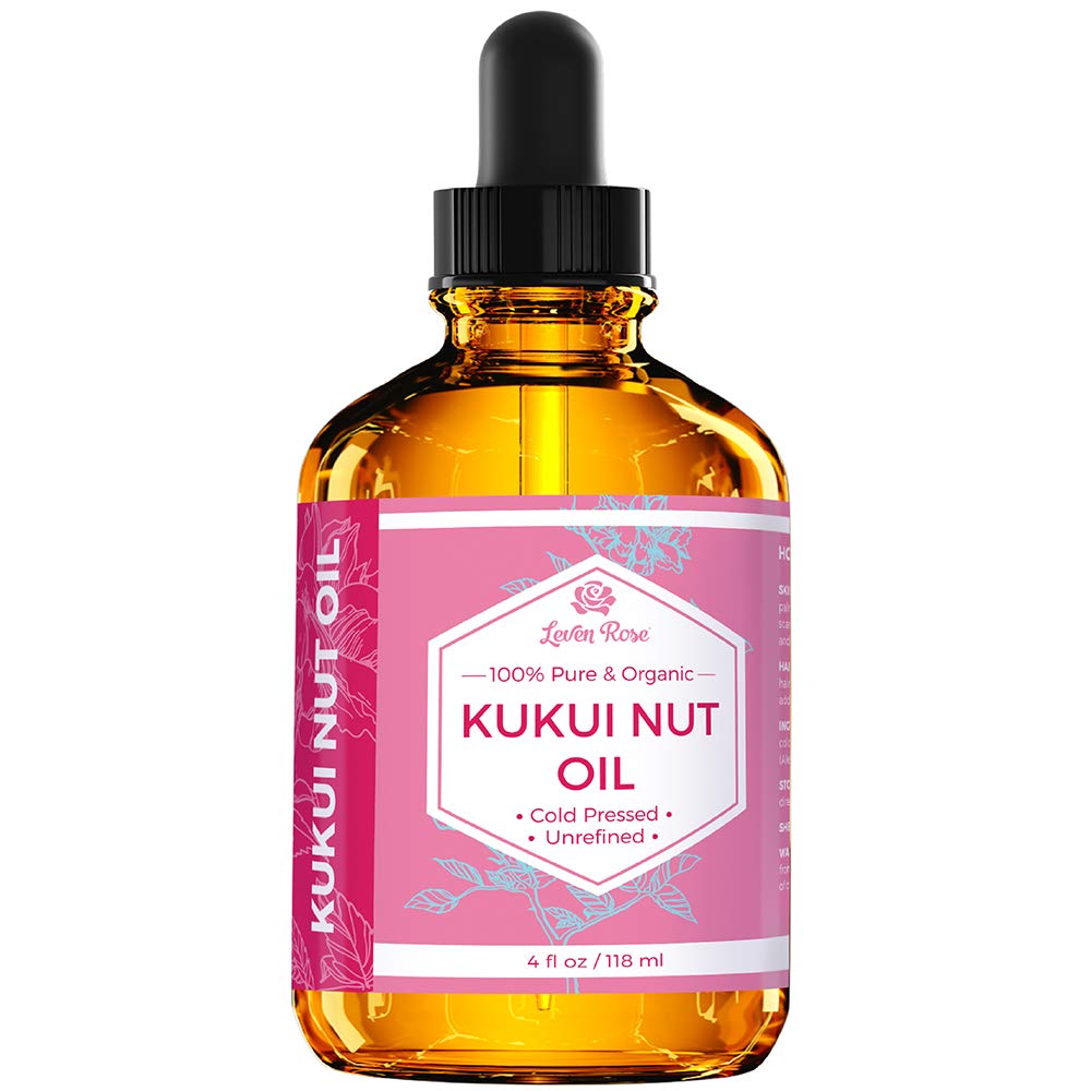 Aceite de kukui Leven Rose con cuentagotas para dosificacion precisa y comoda