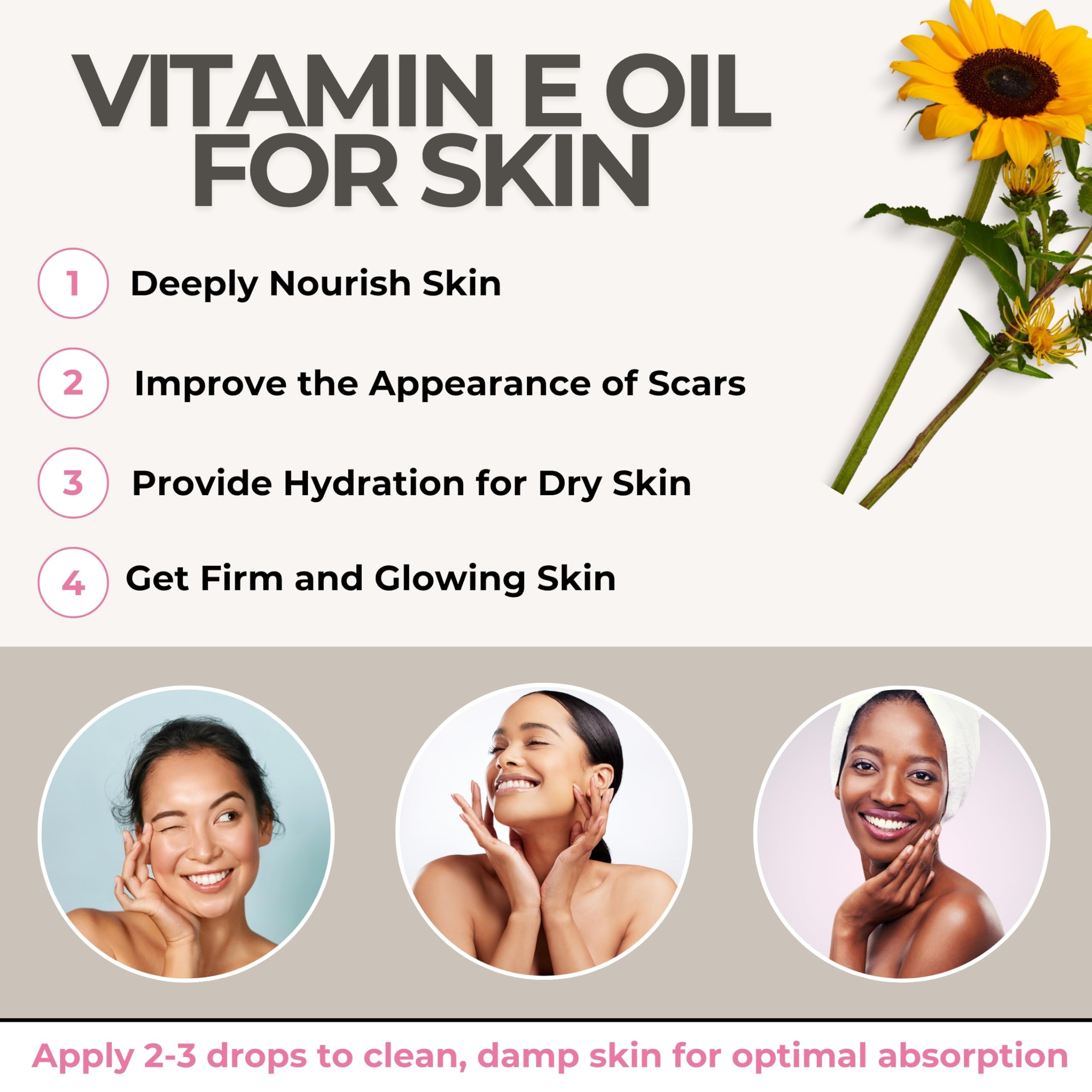 Leven Rose Aceite Vitamina E, pipeta para aplicación fácil.