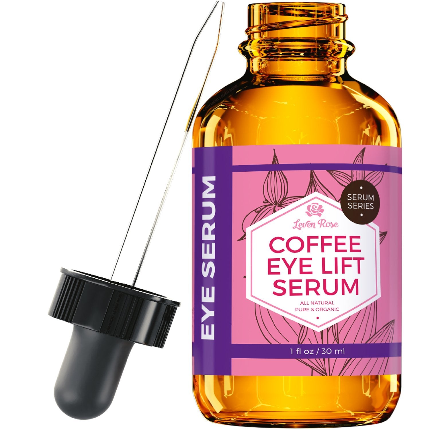 Aplicación suave del serum de ojos Leven Rose para un aspecto más despierto.