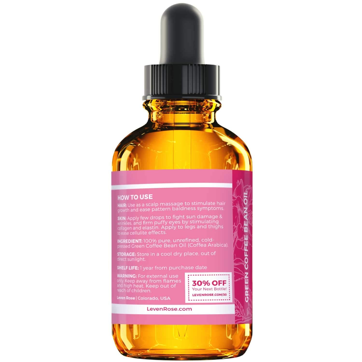 Leven Rose aceite para uñas, uñas nutridas y aspecto suave.