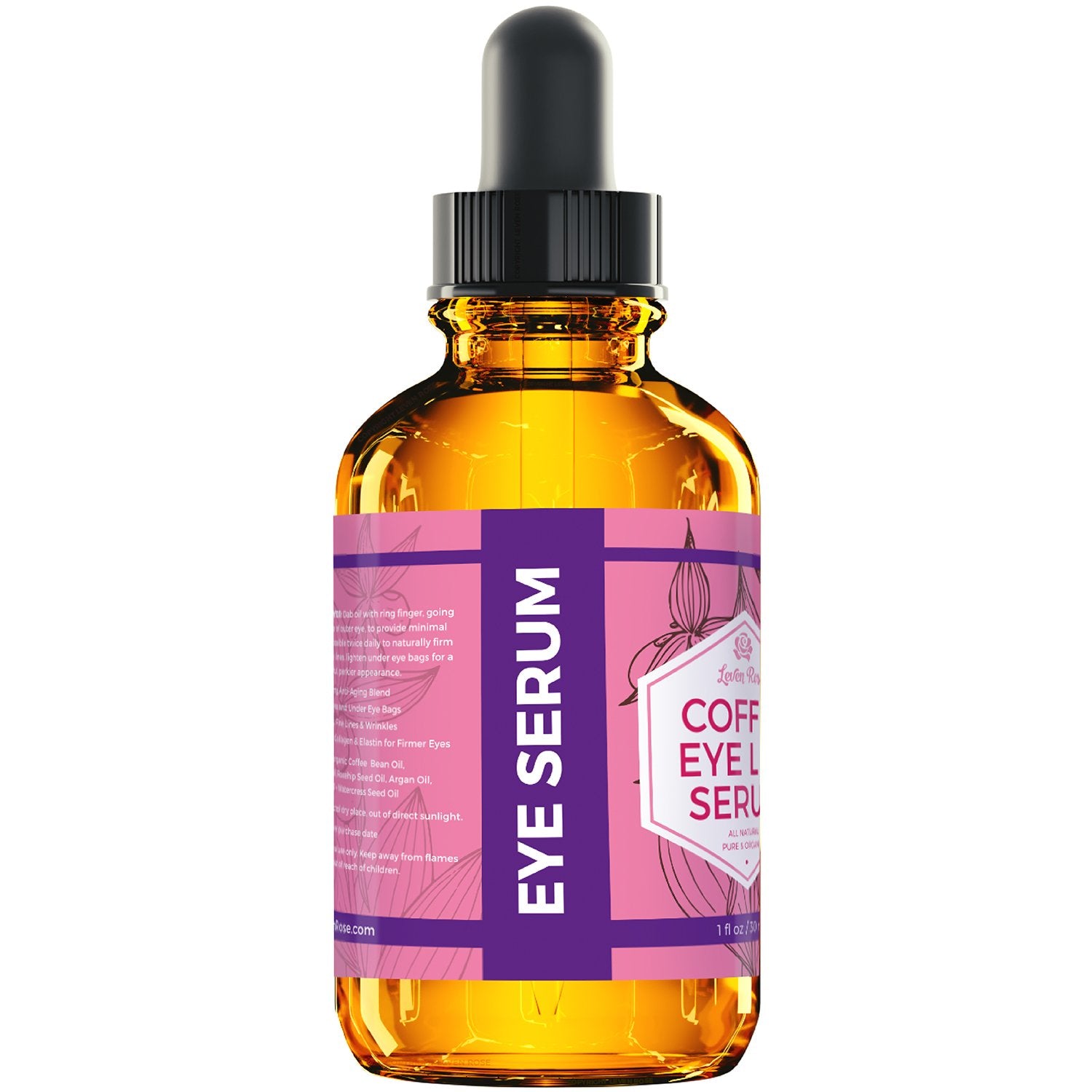 Textura sedosa del serum ocular Leven Rose que se absorbe rápidamente.