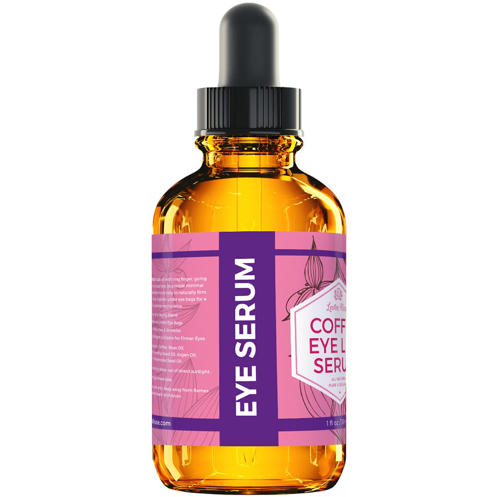 Textura sedosa del serum ocular Leven Rose que se absorbe rápidamente.
