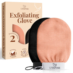 Guante exfoliante L'Exfose Kessa Hammam con textura 150D para exfoliar suavemente la piel.