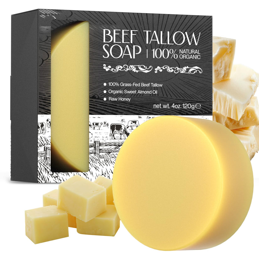 LHOPEBK Nature barra jabón tallow: limpieza suave con hidratación profunda para piel sensible.