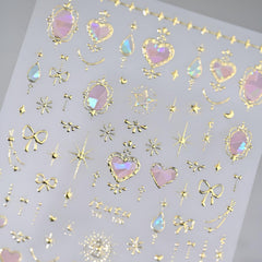 LIDUNANWU corazones brillantes: diseño elegante para uñas con acabado 5D