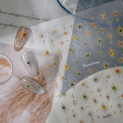 LIDUNANWU textura embossada en oro para uñas elegantes