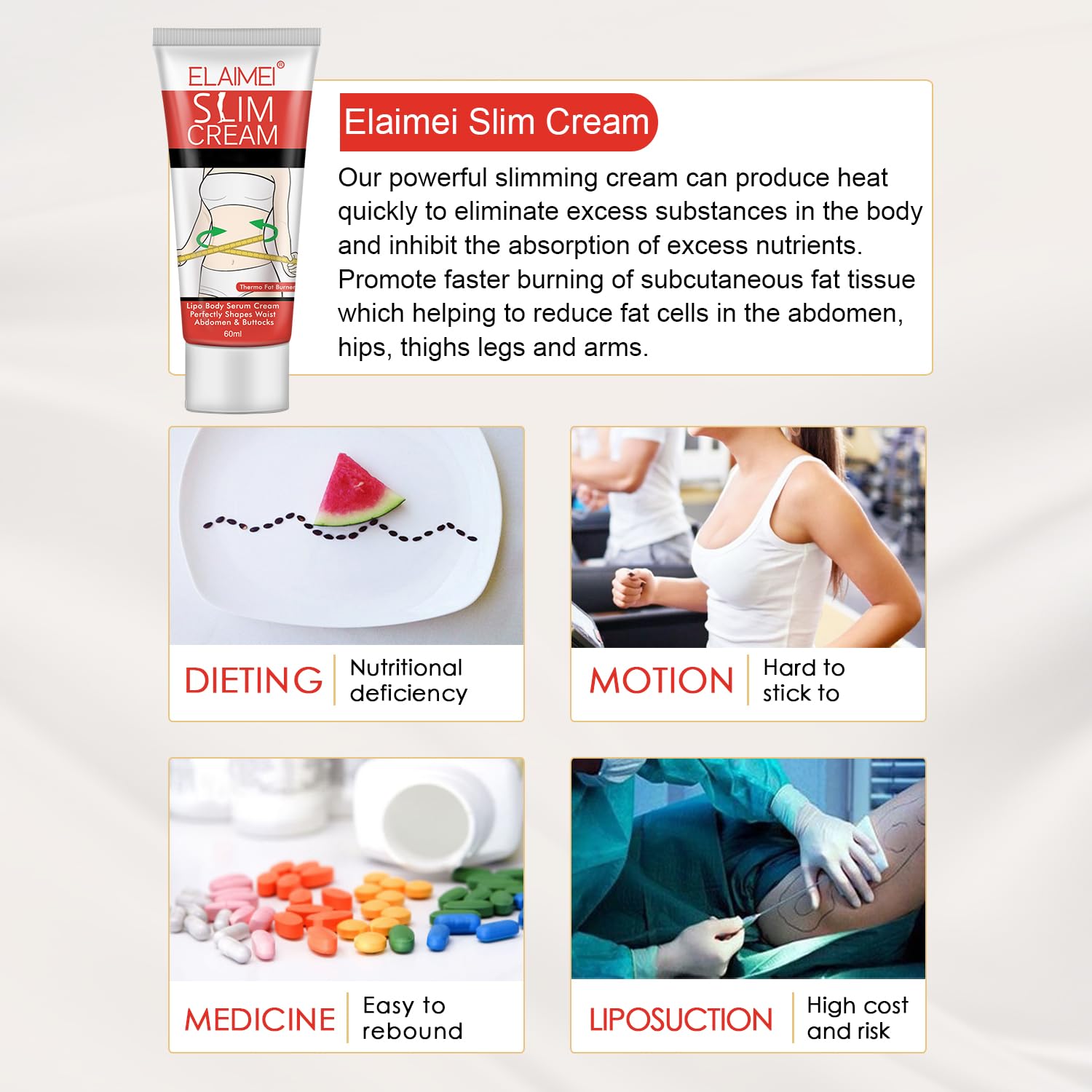 Liefiet crema anti-celulitis, masaje corporal para firmeza de la piel.
