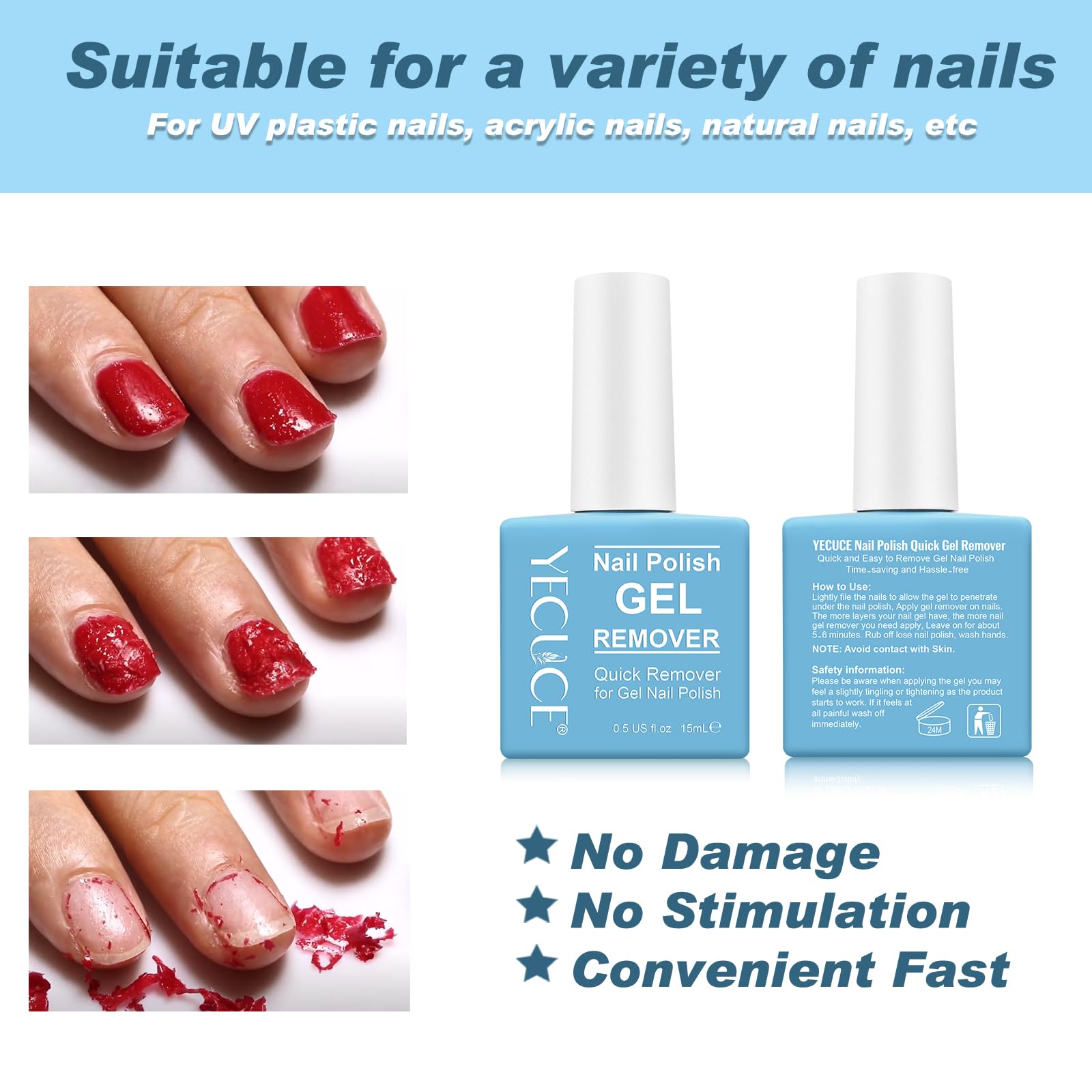 Liefiet Removedor gel multiuso para uñas naturales y decoraciones.