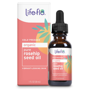 LIFE-FLO Aceite de rosa, vertido, hidratación suave para la piel.