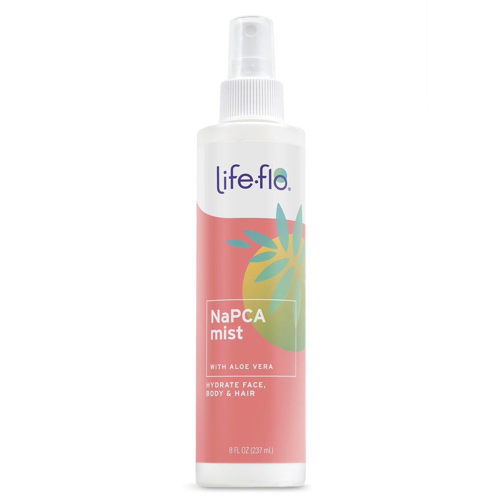 Life-Flo NaPCA Bruma frasco en uso para piel seca y revitalizada