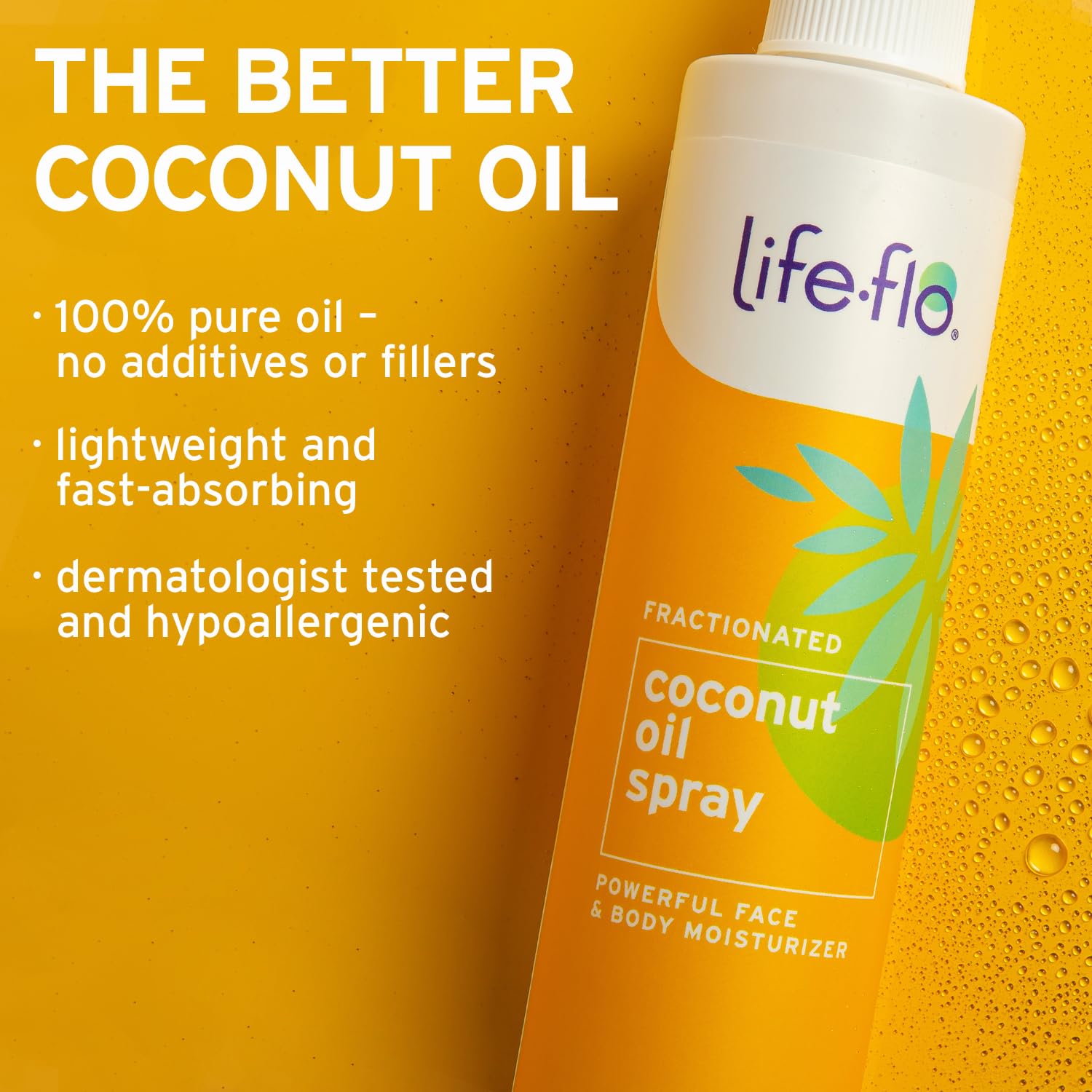 LifeFlo Aceite coco fraccionado atomizador, se absorbe rápido y cuida la piel sin grasa