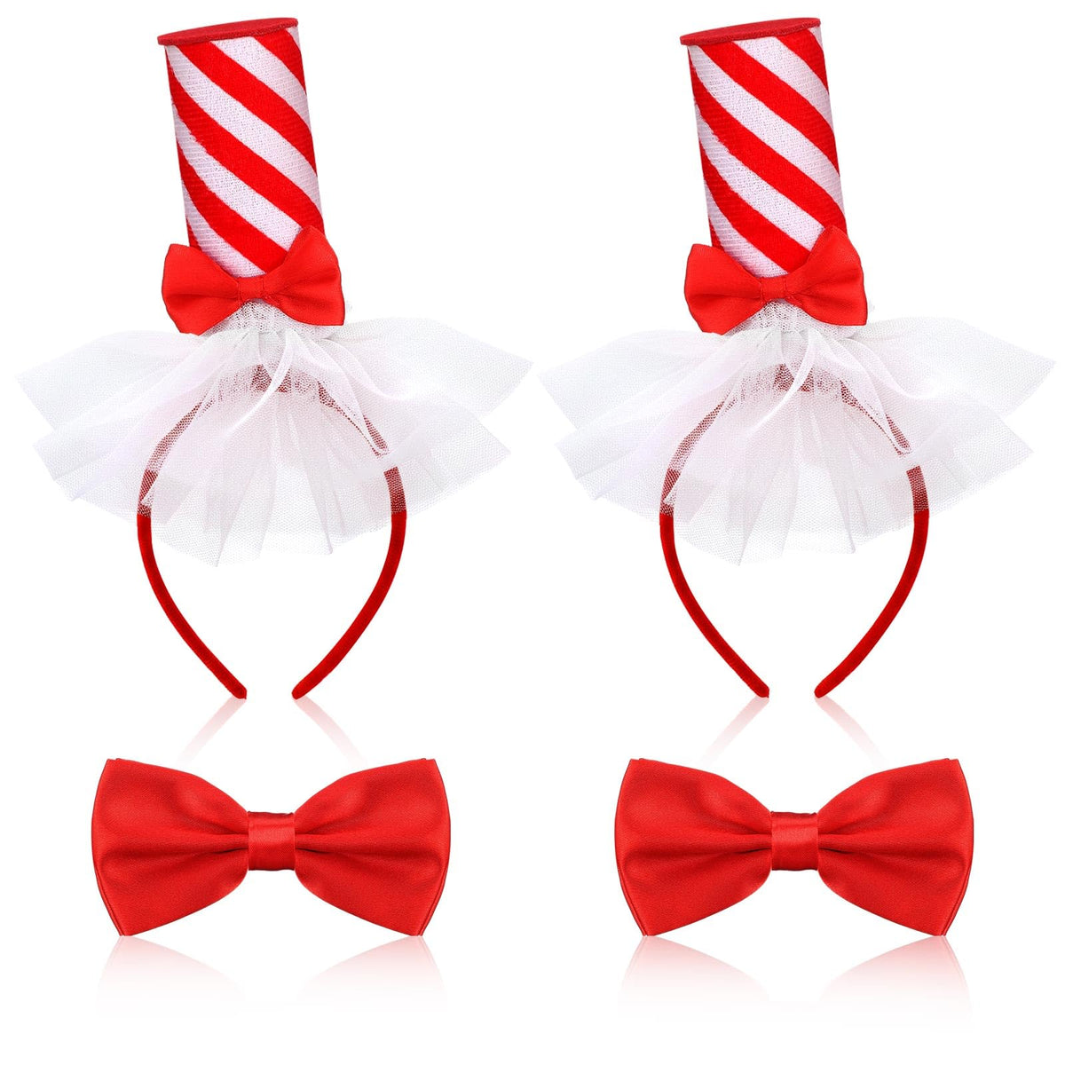 Liitrsh diadema rayas rojas y blancas, ligero accesorio para fiestas y lectura