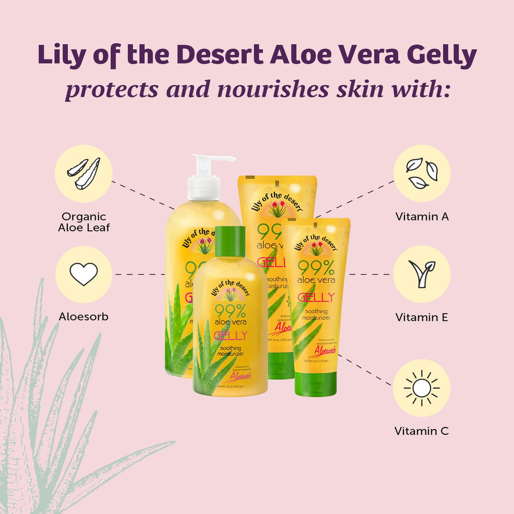 Lily Of The Desert Gelly Moisturizer, pote de 12 onzas para uso diario