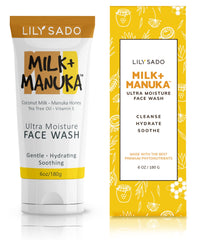 LILY SADO MILK+MANUKA: botella crema purificante con leche de coco y miel de Manuka.