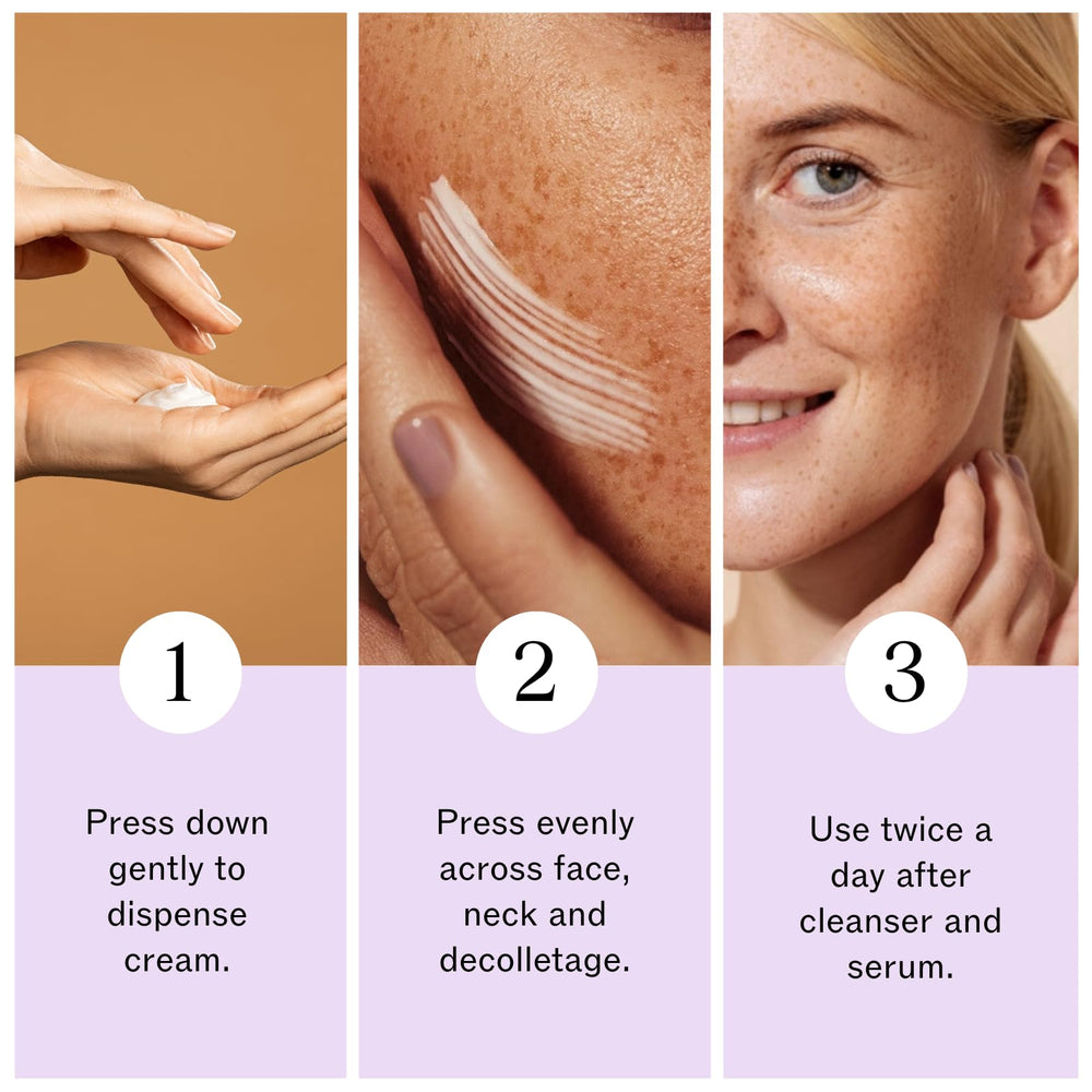 Crema facial LilyAna Naturals con rosa y granada para piel radiante.