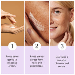 Crema facial LilyAna Naturals con rosa y granada para piel radiante.