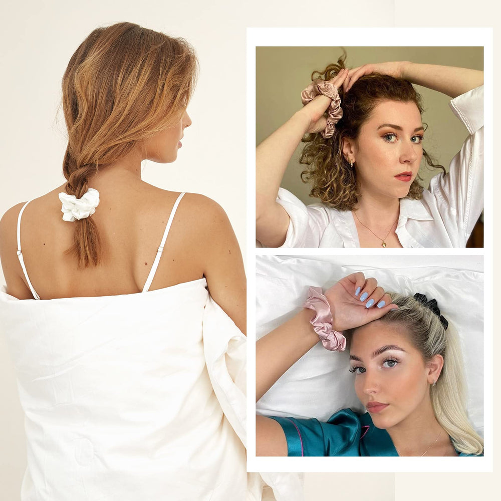 LilySilk scrunchie facilita peinados rápidos como moño o coleta.