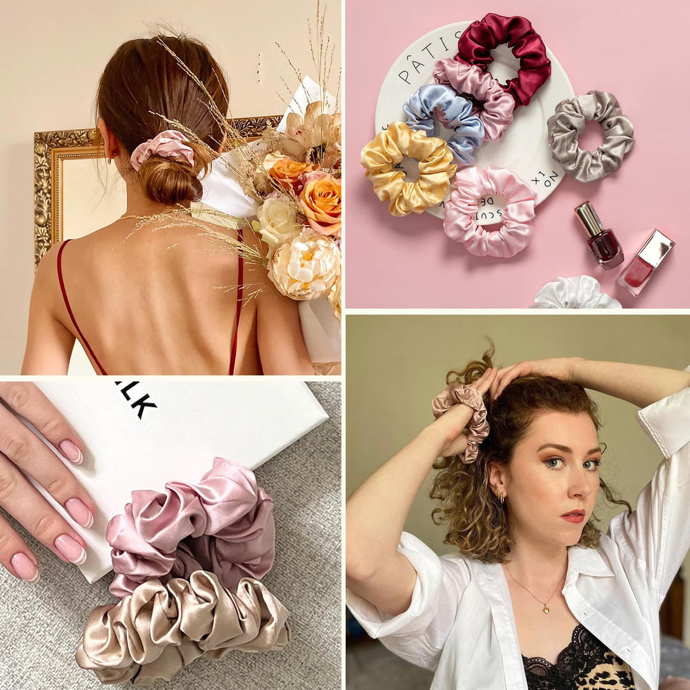 LilySilk scrunchie nocturno suave para dormir sin dañar.