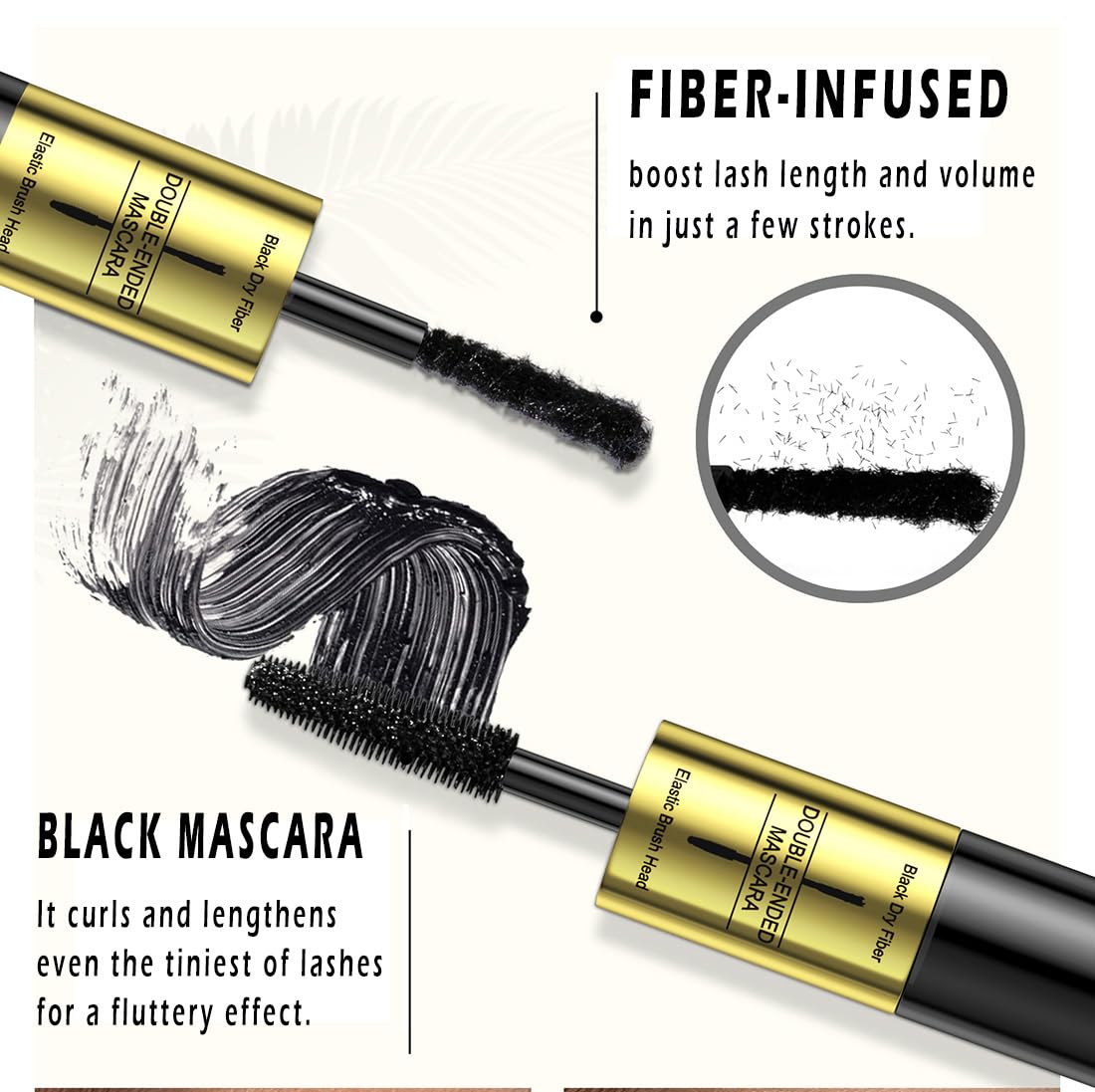 Linble fibras minutas para alargar pestañas con efecto natural.