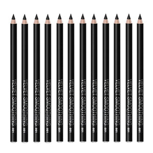 Linble lápiz delineador negro set 12, mate y suave para acabado preciso.