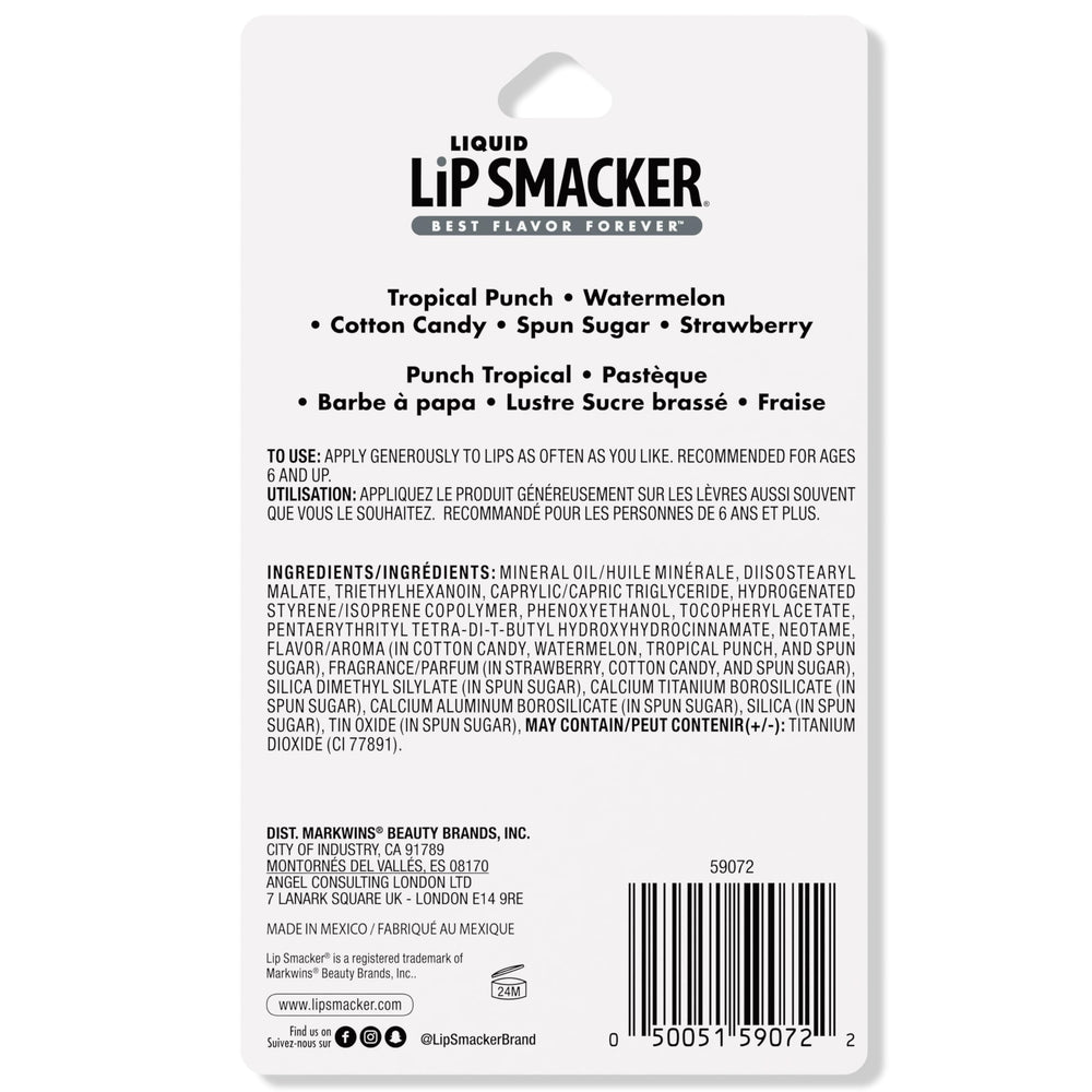 Lip Smacker sabor azúcar hilado, brillo luminoso para ocasiones especiales.