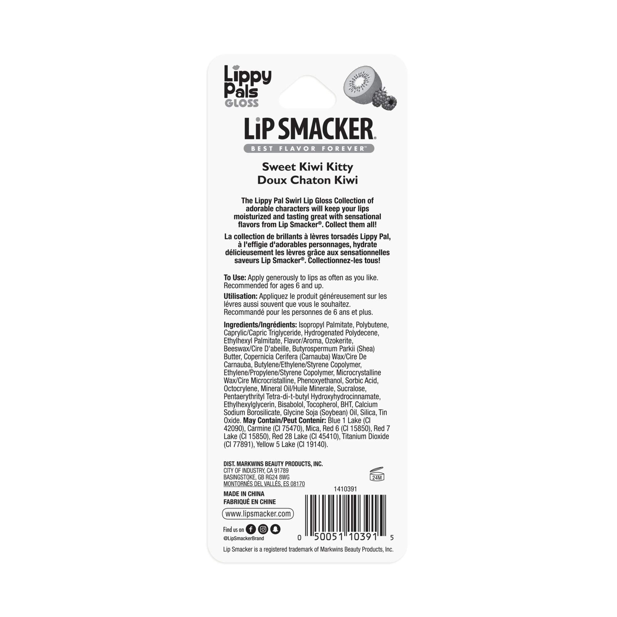Lip Smacker Lippy Pals textura cremosa deja labios sedosos.
