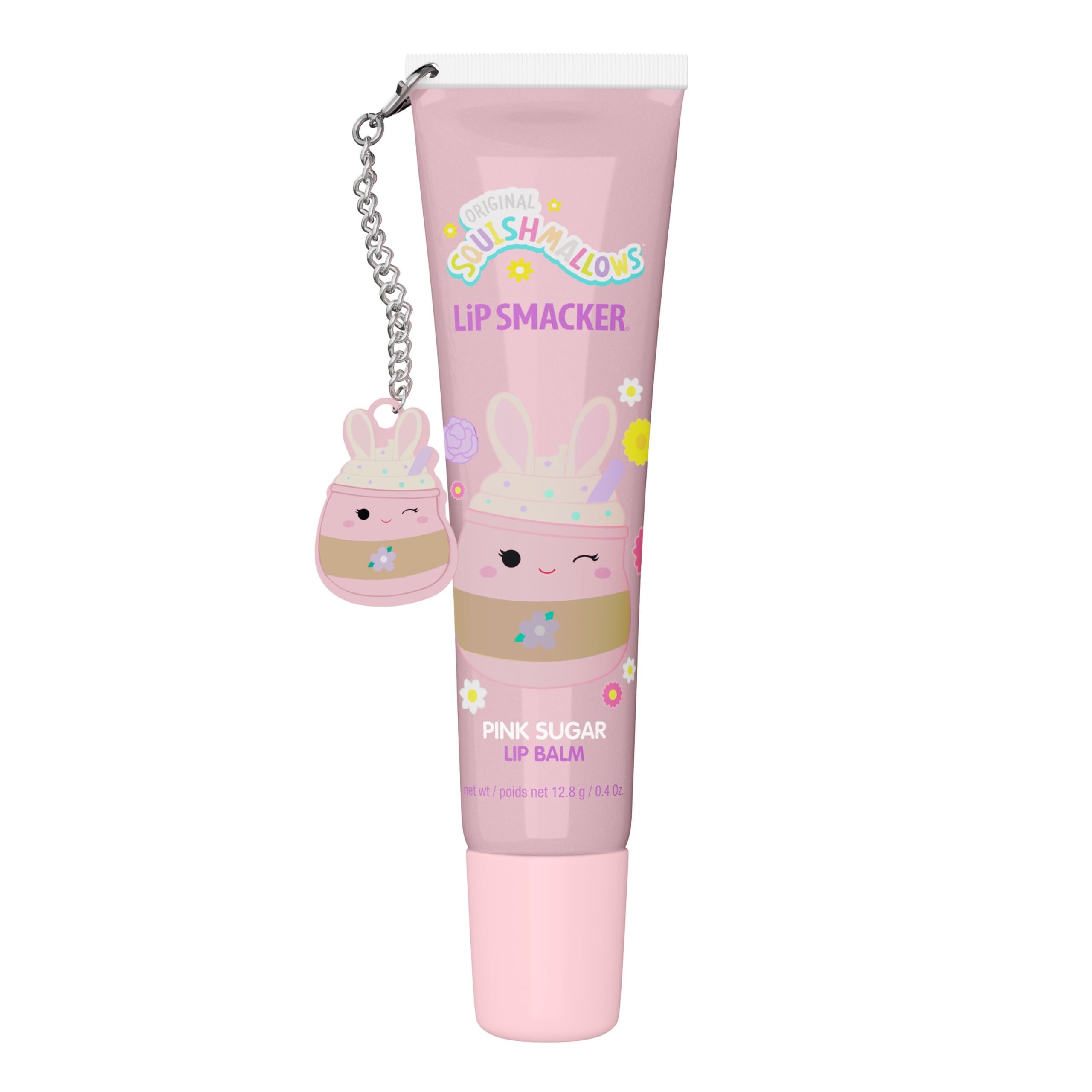 Bálsamo Lip Smacker Squishmallows sabor Pink Sugar, ideal para hidratar labios