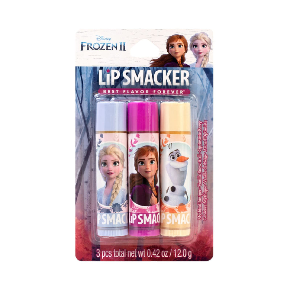 Lip Smacker trío Frozen2 bálsamo labial para hidratación suave.